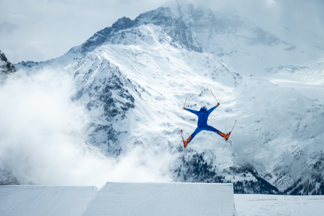David von Rosen skiing in Switzerland 2